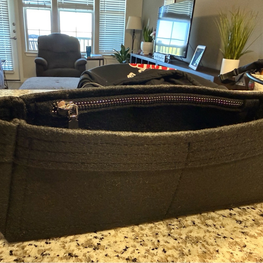 Black Felt Bag Organizer Insert - For Coach Brooklyn 28- Compact Storage Sleeve